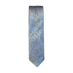 Silver Cross Hatch Long Tie image number 1