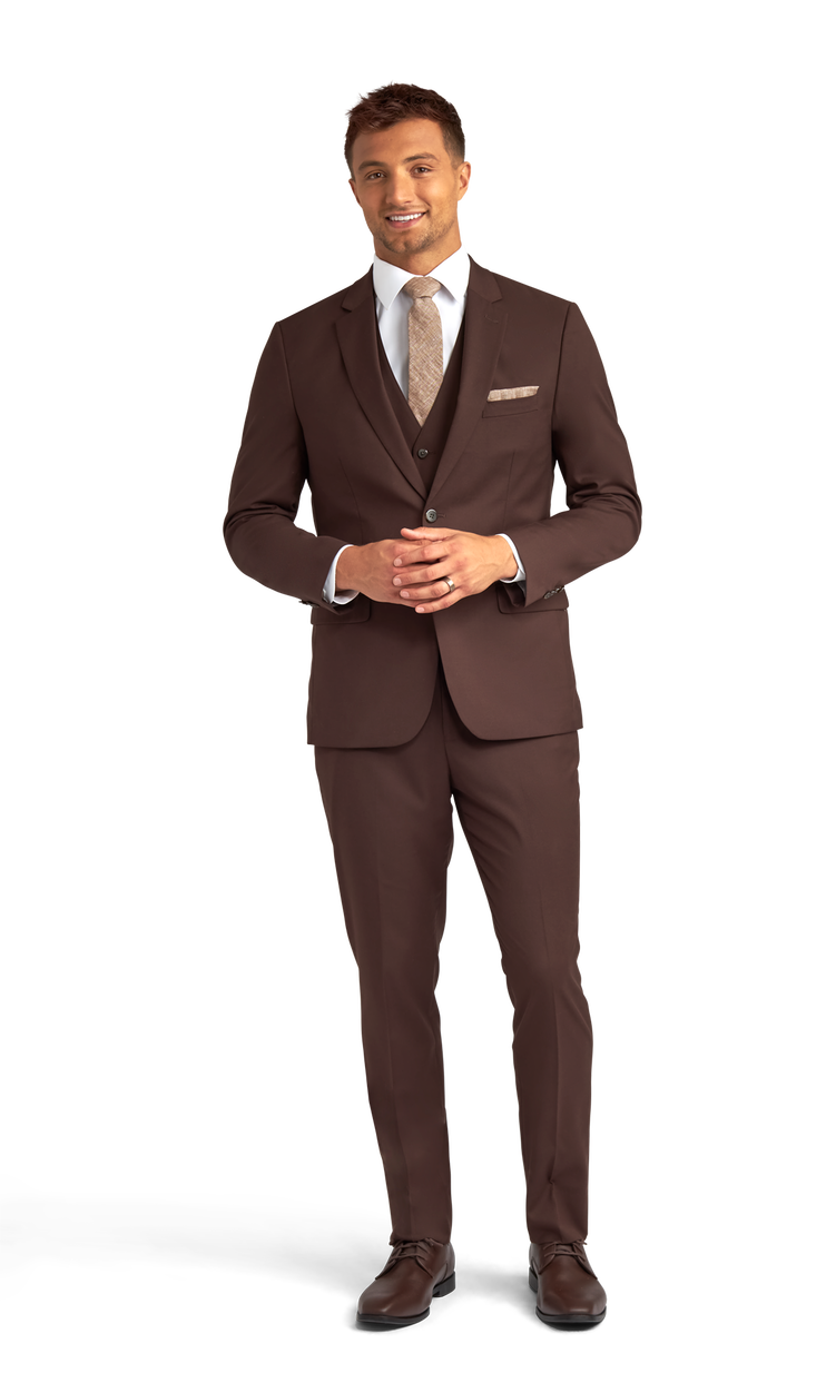 Chocolate Brown Stretch Suit Separates image number 4