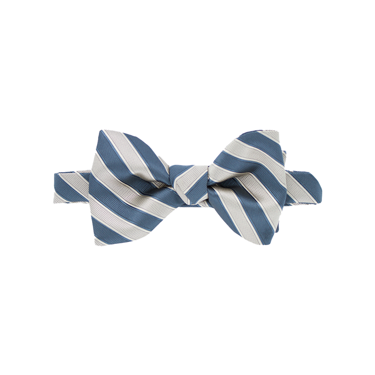 Slate Blue and Tan Striped Bow Tie image number 1