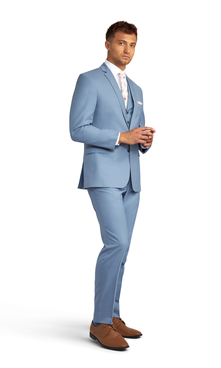 Light Blue Verona Suit Stitch & Tie