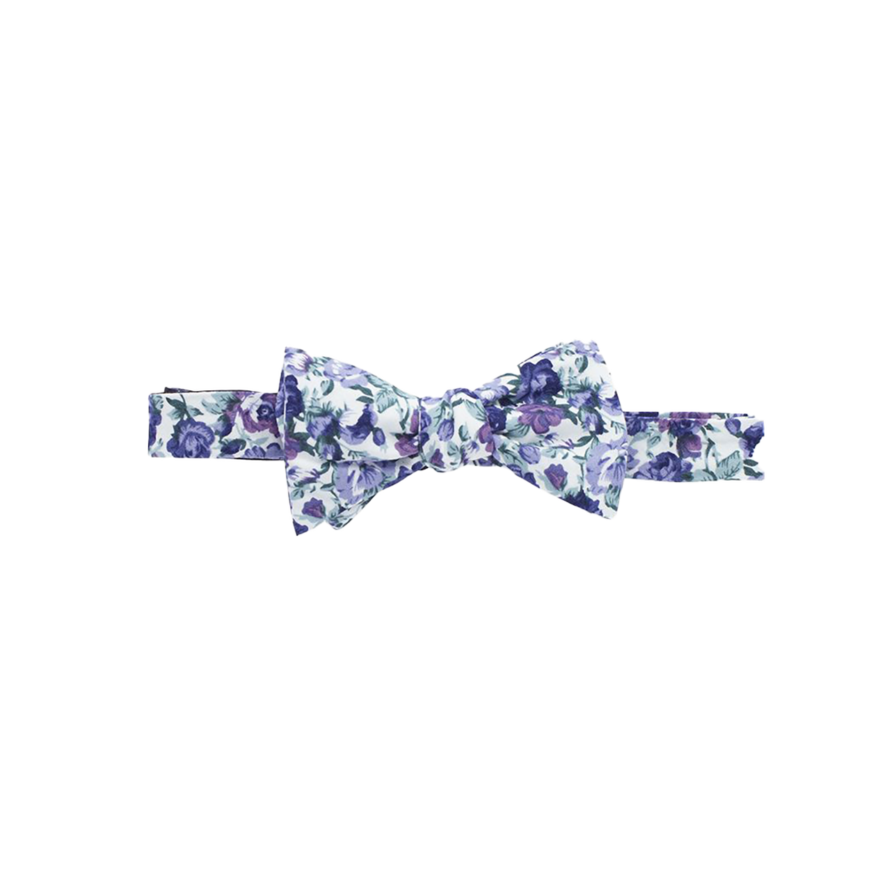 White, Blue, and Purple Floral Bow Tie image number 1
