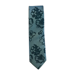Forest Green Large Floral Long Tie image number 1