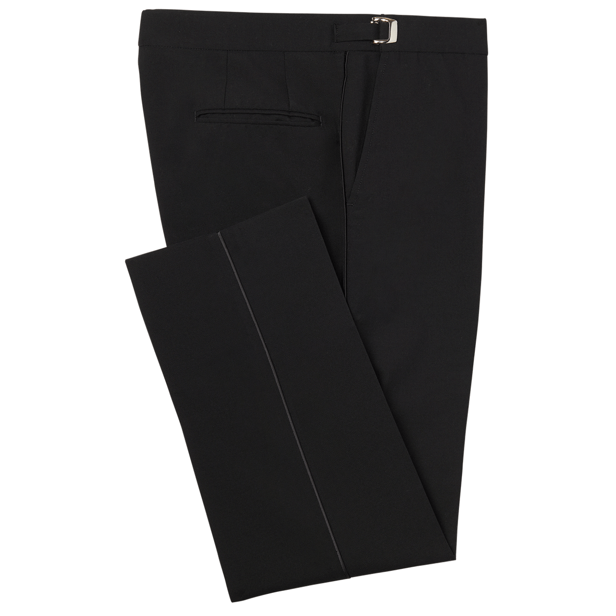 Black Modern Fit Tuxedo Pants image number null