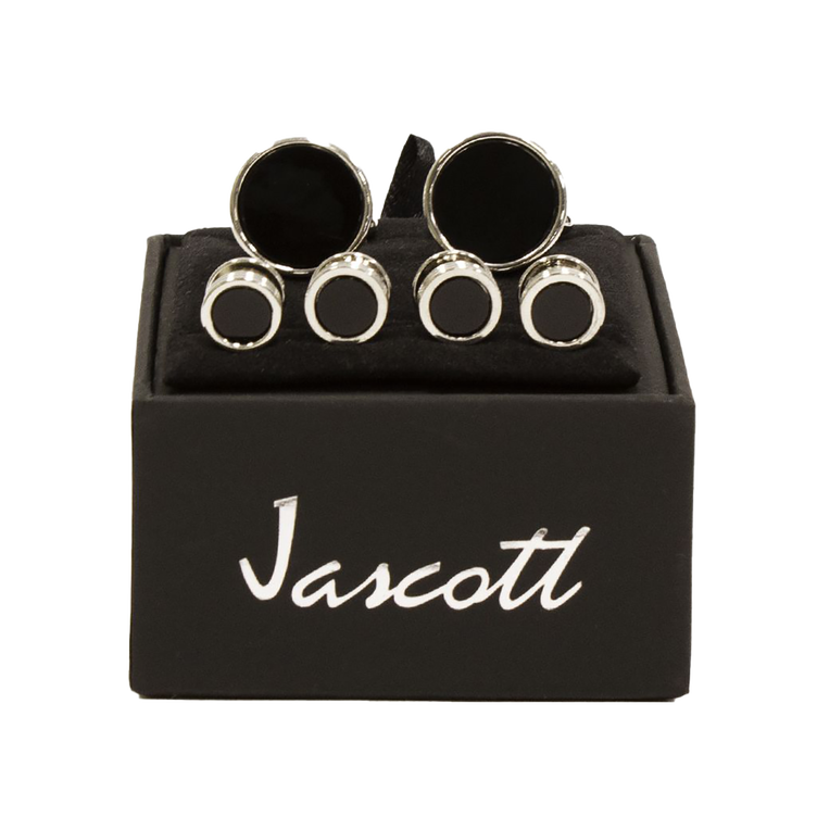 Black And Silver Studs And Cufflinks