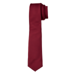 Claret Burgundy Satin Long Tie image number 1