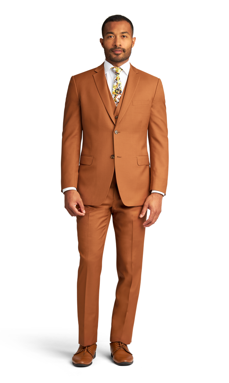 Dark Caramel Stretch Suit Separates