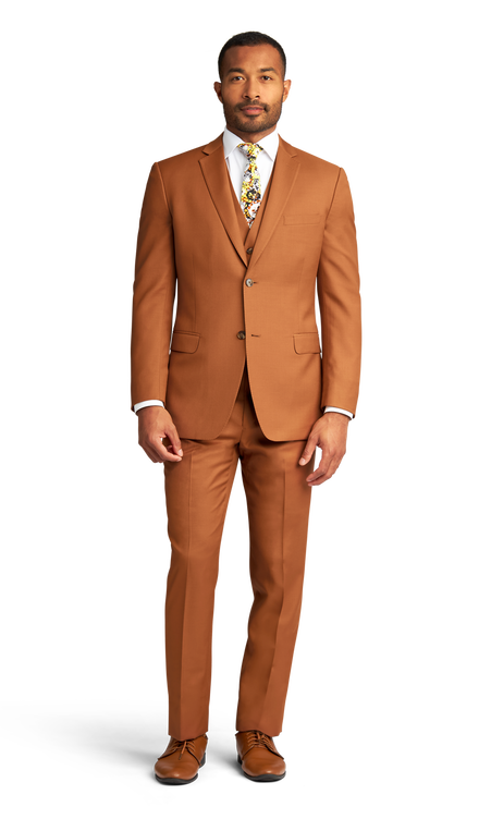 Dark Caramel Stretch Suit Separates
