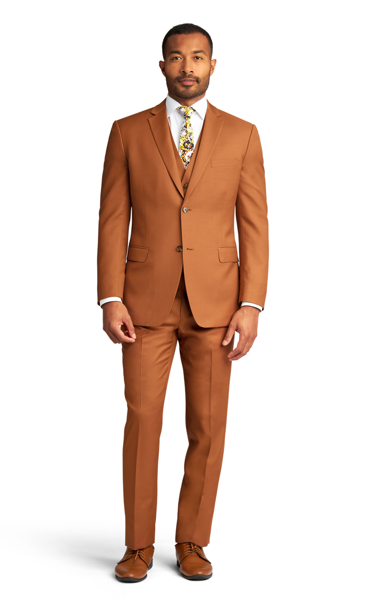 Dark Caramel Stretch Suit Separates image number null