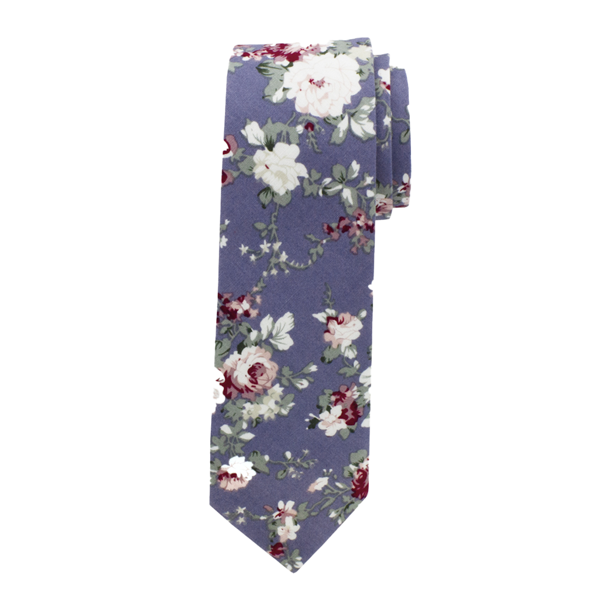 Riviera Blue Floral Long Tie image number 1