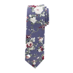 Riviera Blue Floral Long Tie image number 1