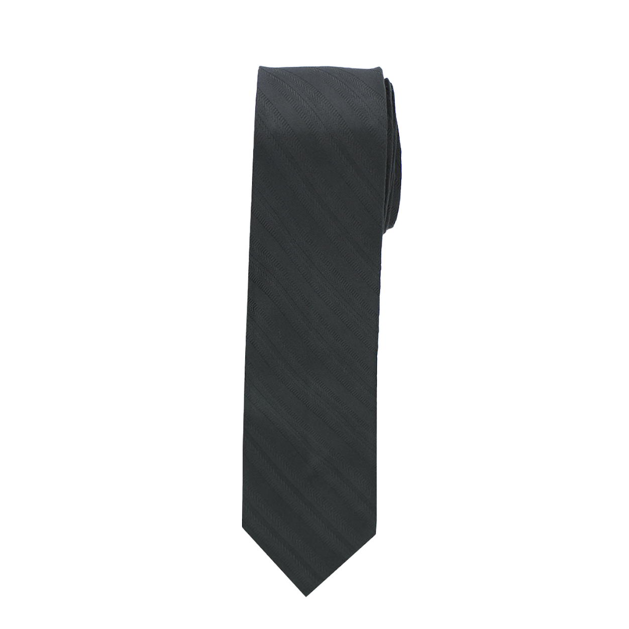 Black Striped Long Tie image number 1
