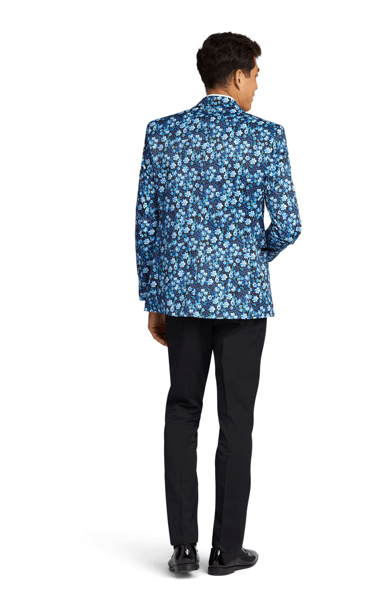 Blue Floral Tuxedo Coat image number 2