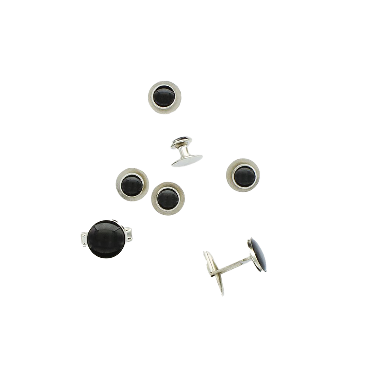 Black & Silver Studs & Cufflinks image number null