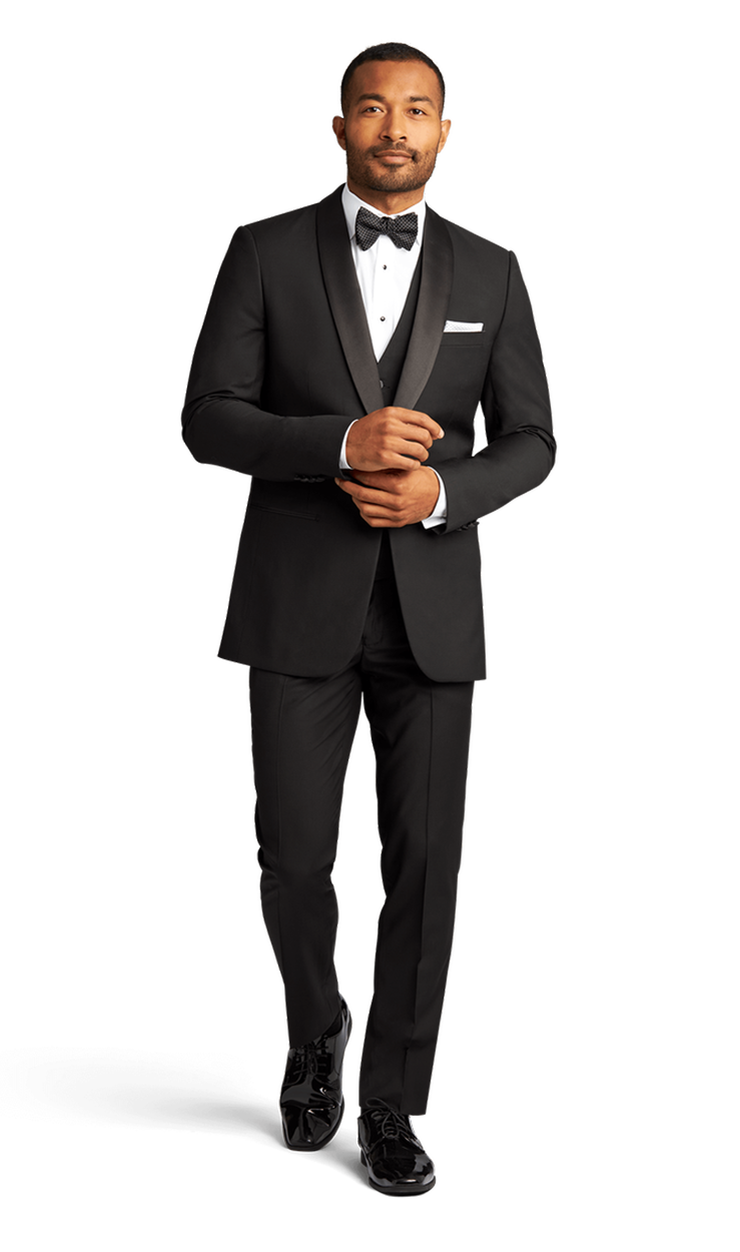 Black Stretch Shawl Lapel Tuxedo Separates image number 1
