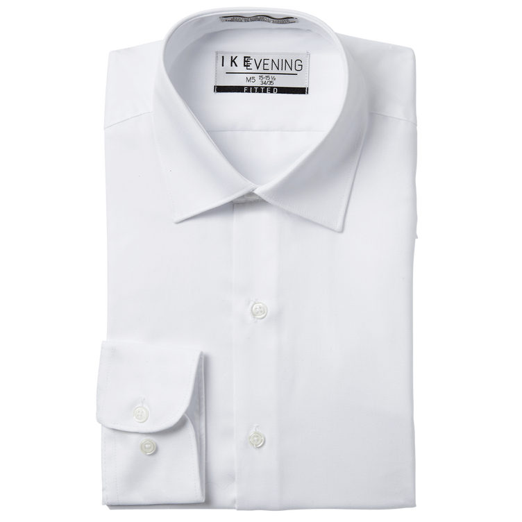 White Cotton Laydown Collar Shirt