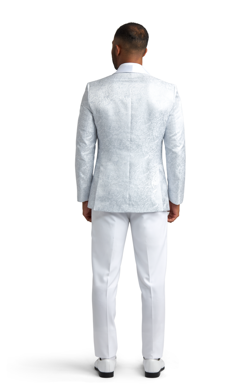 Silver Paisley Shawl Lapel Coat image number 3
