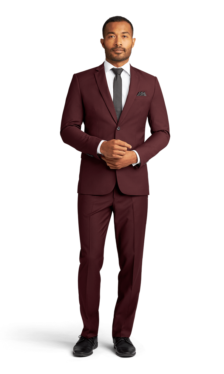 Burgundy Stretch Suit Separates