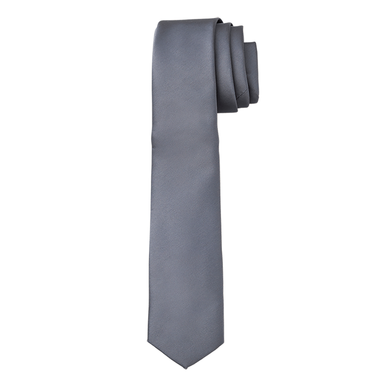 Charcoal Satin Long Tie image number 1
