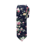 Navy Floral Long Tie image number 1