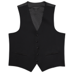 Black Performance Fabric Tuxedo Vest image number null