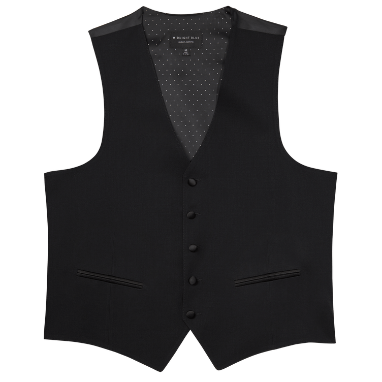 Black Performance Fabric Tuxedo Vest