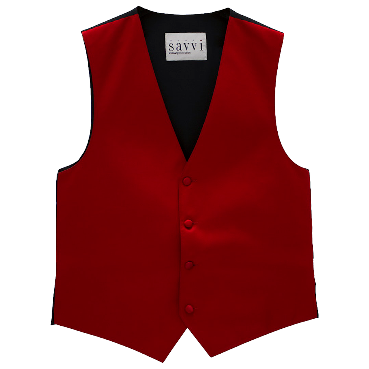 Apple Red Solid Satin Vest image number 1