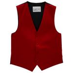 Apple Red Solid Satin Vest image number 1