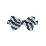 Black and Cement Striped Bow Tie image number null