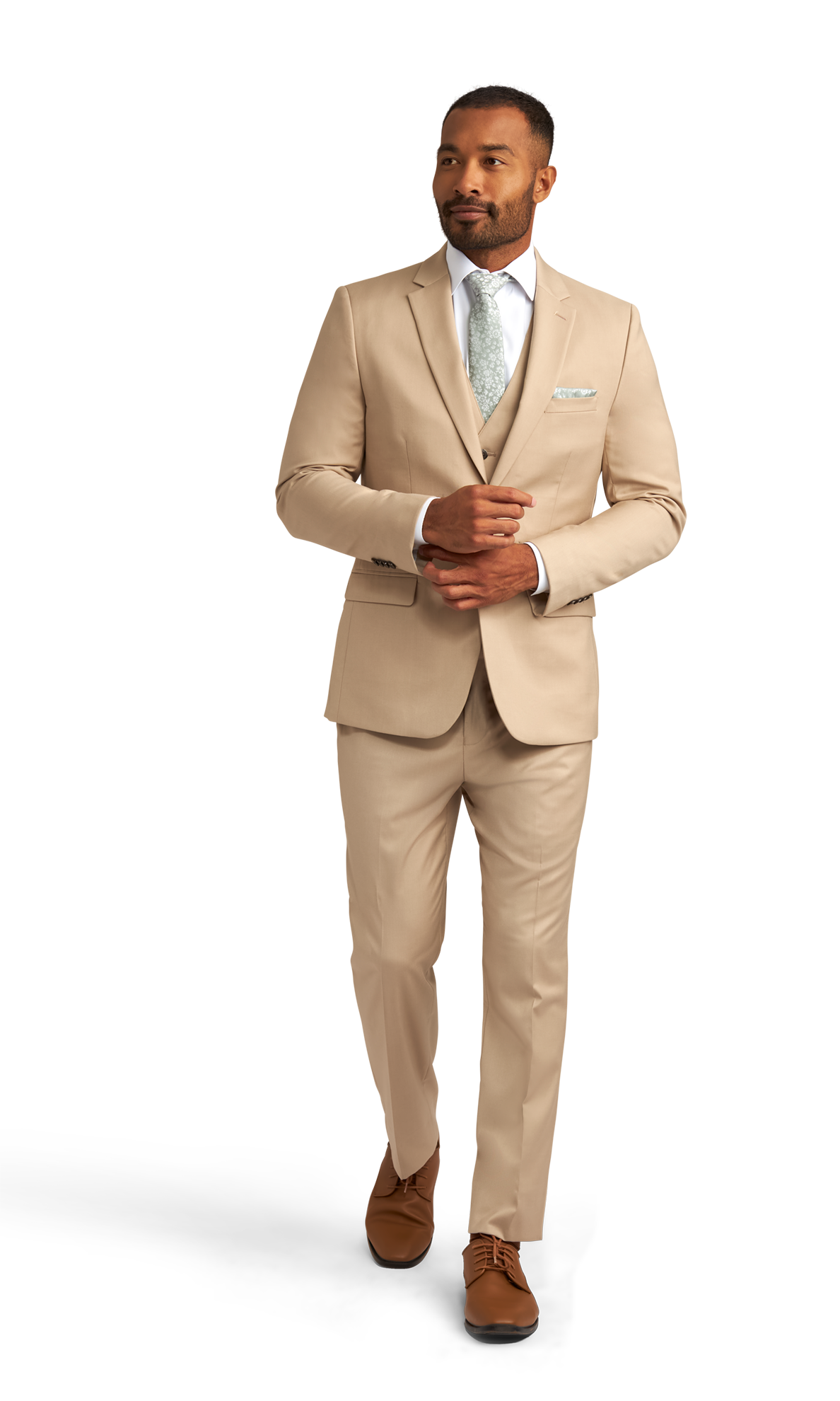 Khaki Stretch Suit Separates