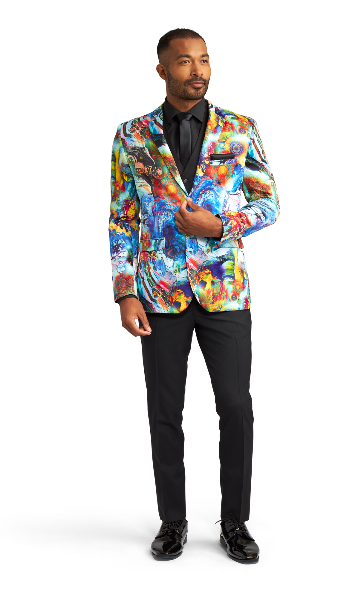 Multi-Colored Coat with Pants