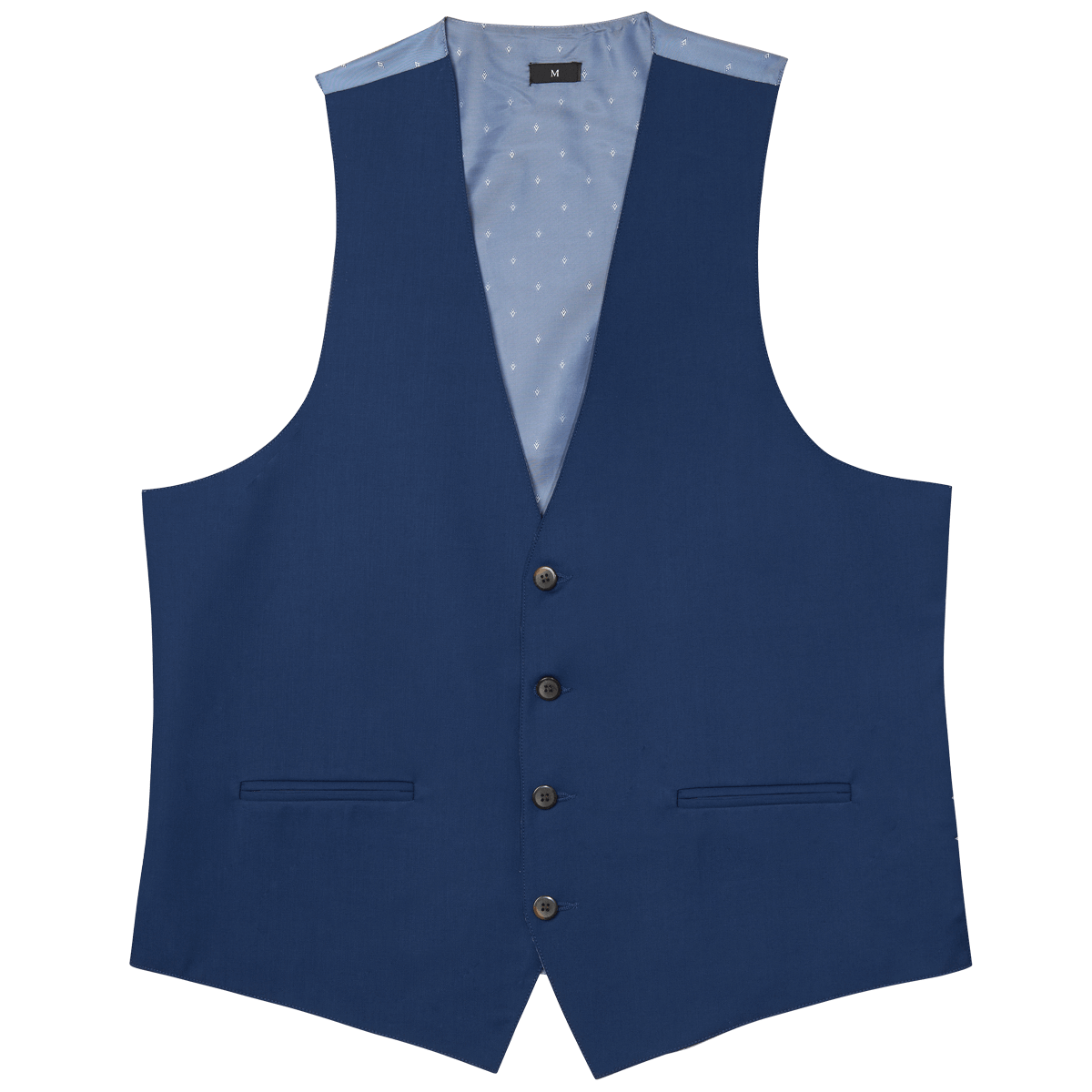 cobalt blue vest and tie